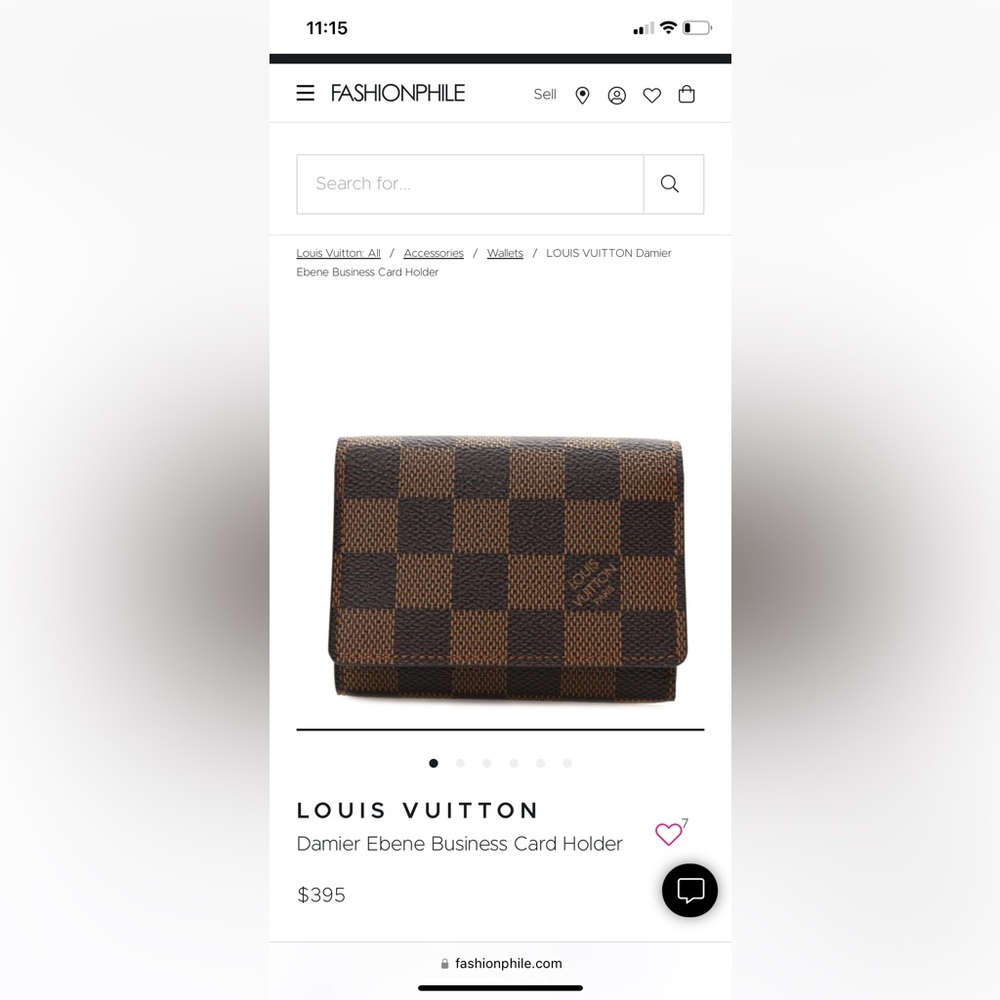 Louis Vuitton Business Card HolderDamier Envelop